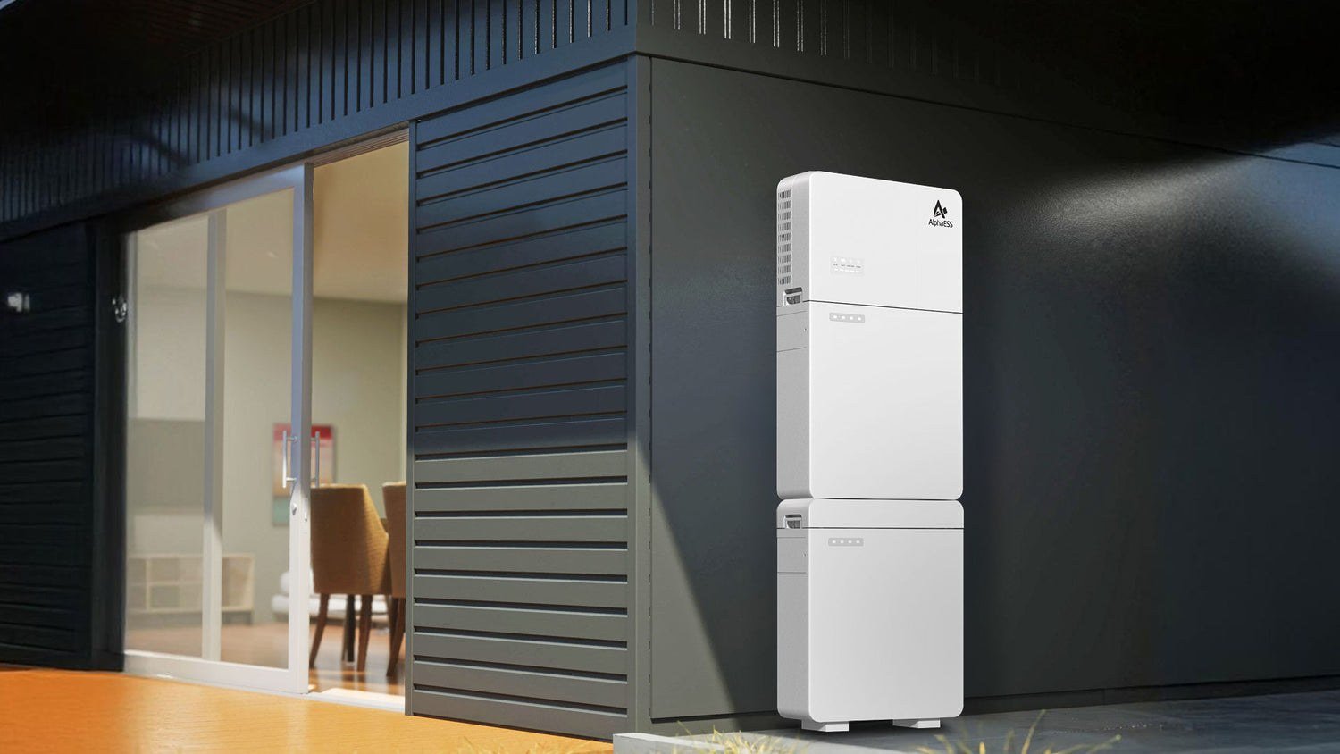 AlphaESS SMILE M-Series home battery illustrating the single-phase battery guide for three-phase homes
